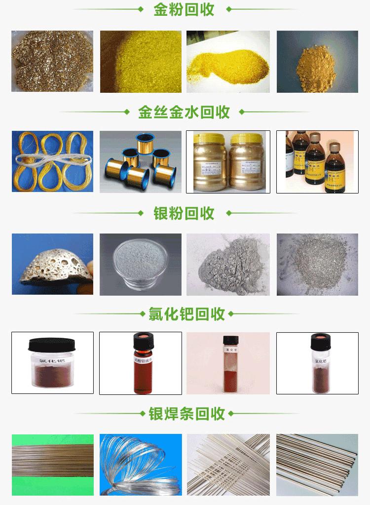 贵金属回收范围